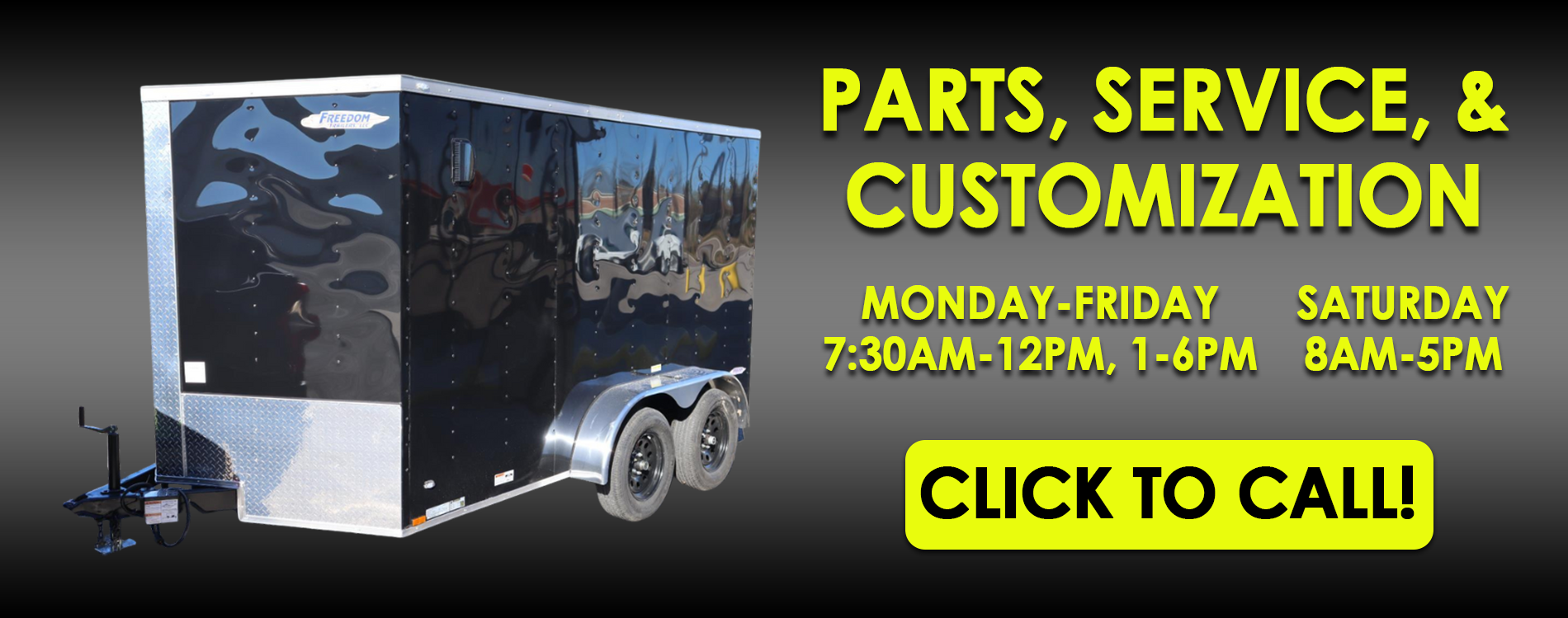 Parts, Service, Custom - Trailers Banner